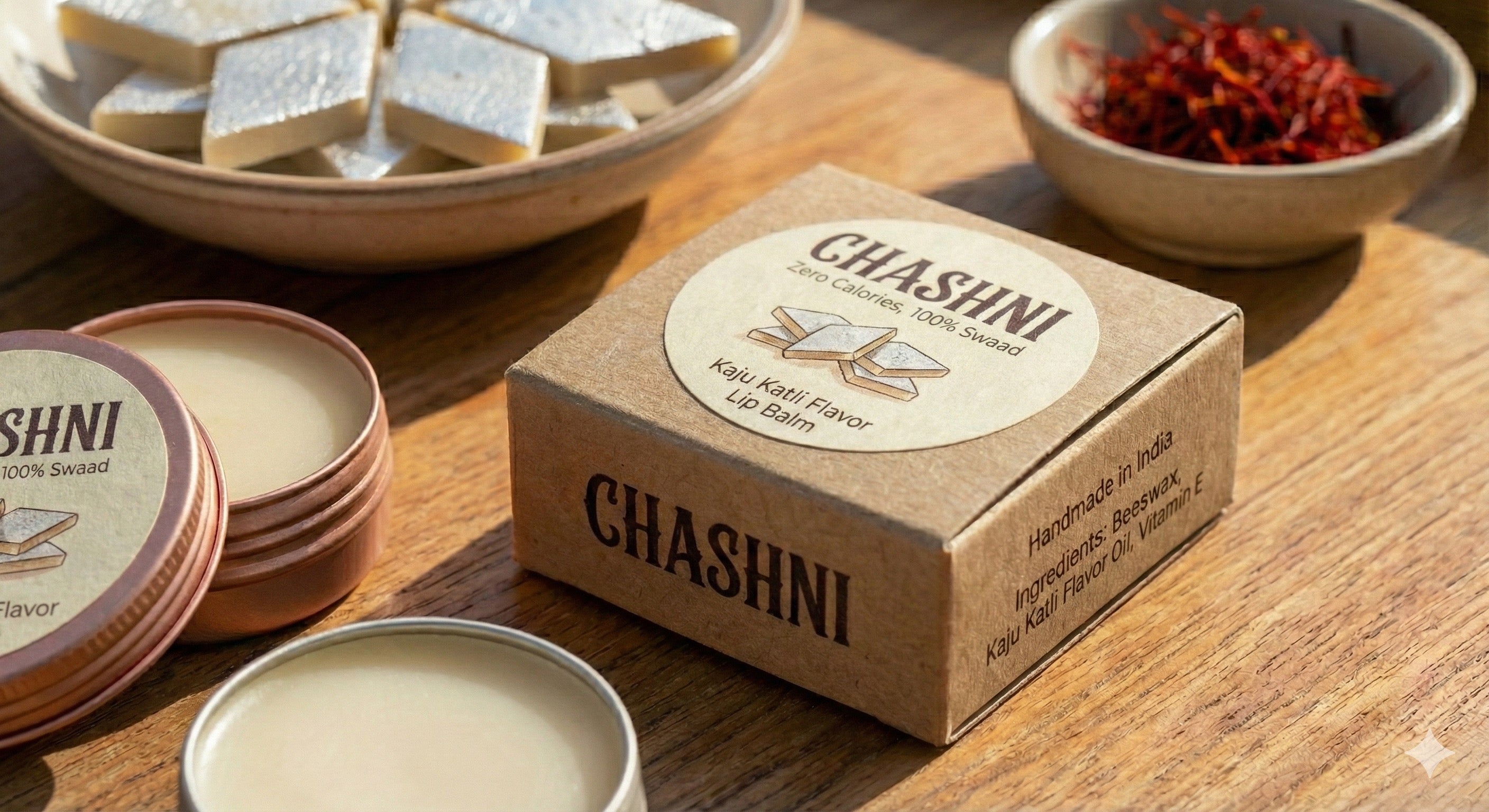 Chashni Kaju Katli 100% Herbal & Eatable Kiss Balm